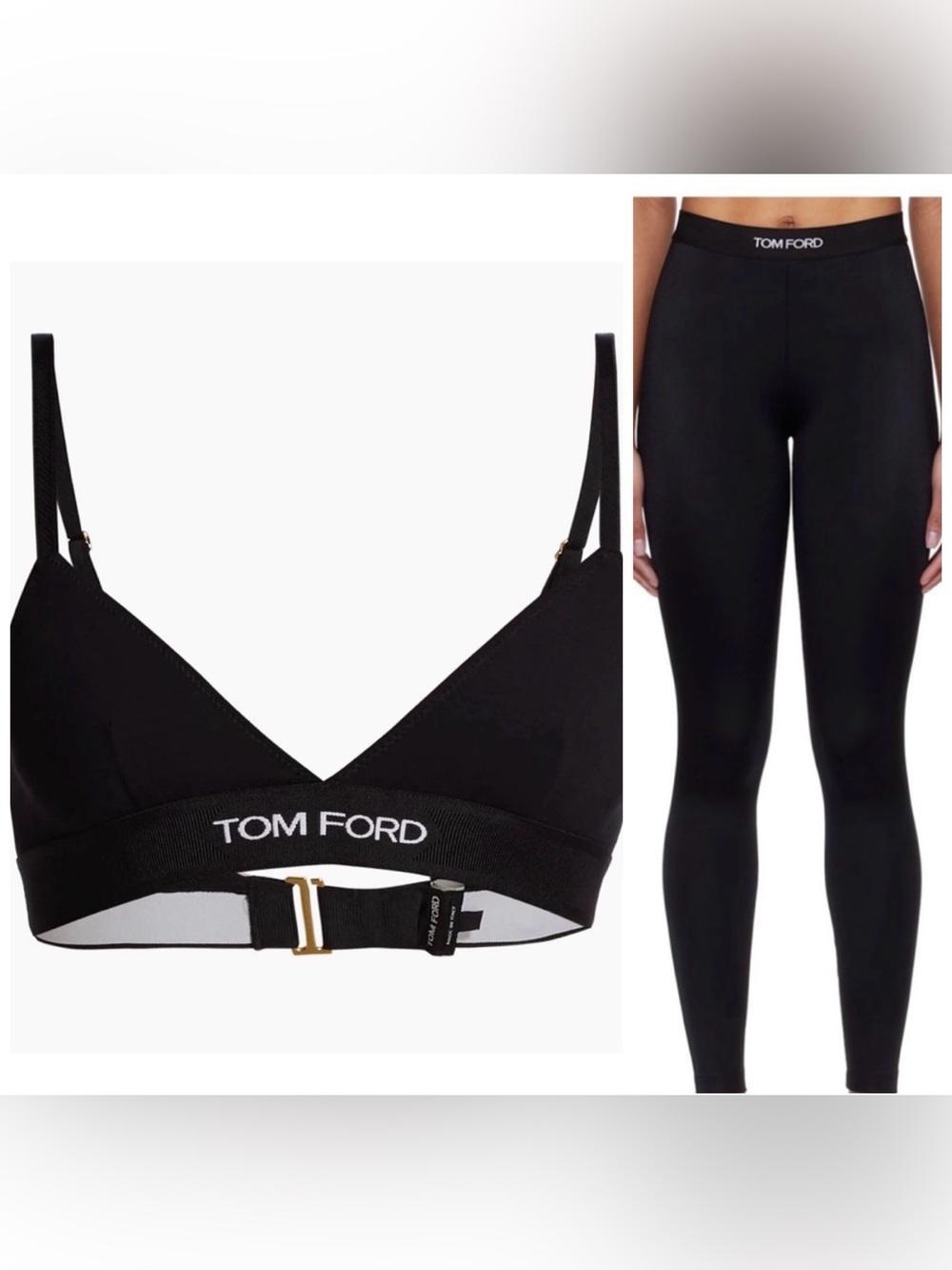 Tom Ford Black Bralette & Leggings Set